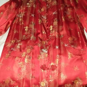 Vintage Red Satin Asian coat